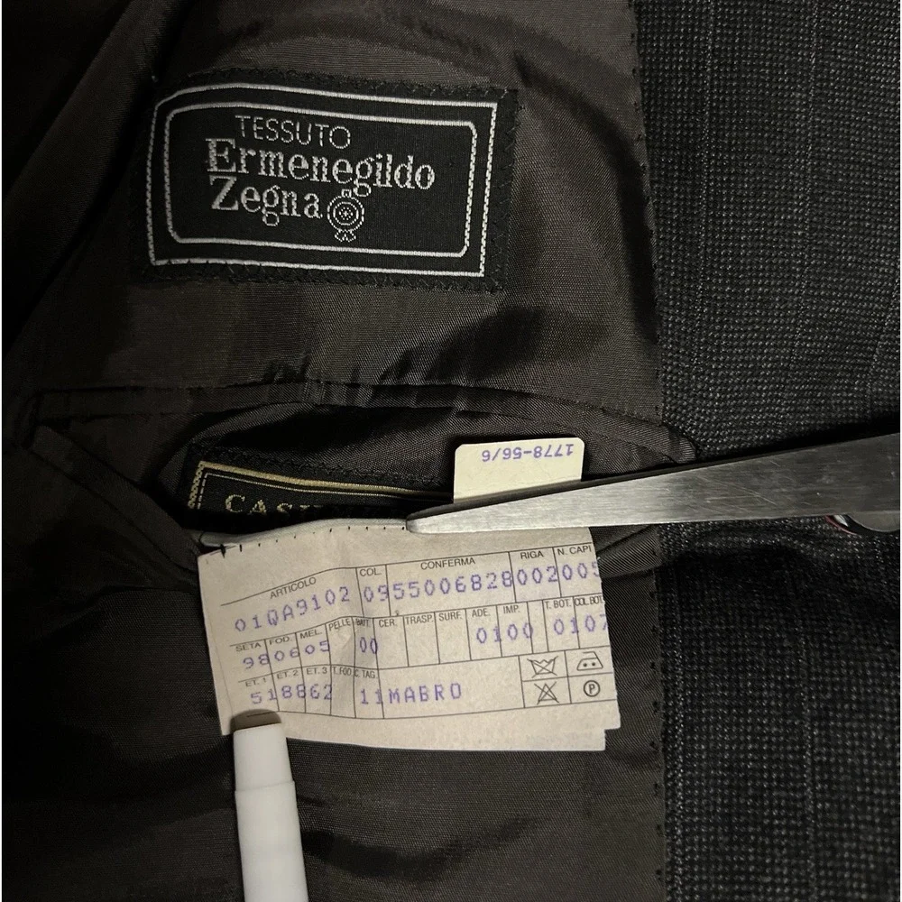 Ermenegildo Zegna Tessuto Wool Cashmere Pinstripe Blazer Tailored Mabro Italy 46